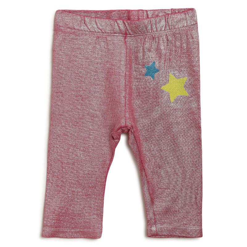 Girls Dark Pink 2 Pc Set T-shirt with Pedal Pusher image number 2